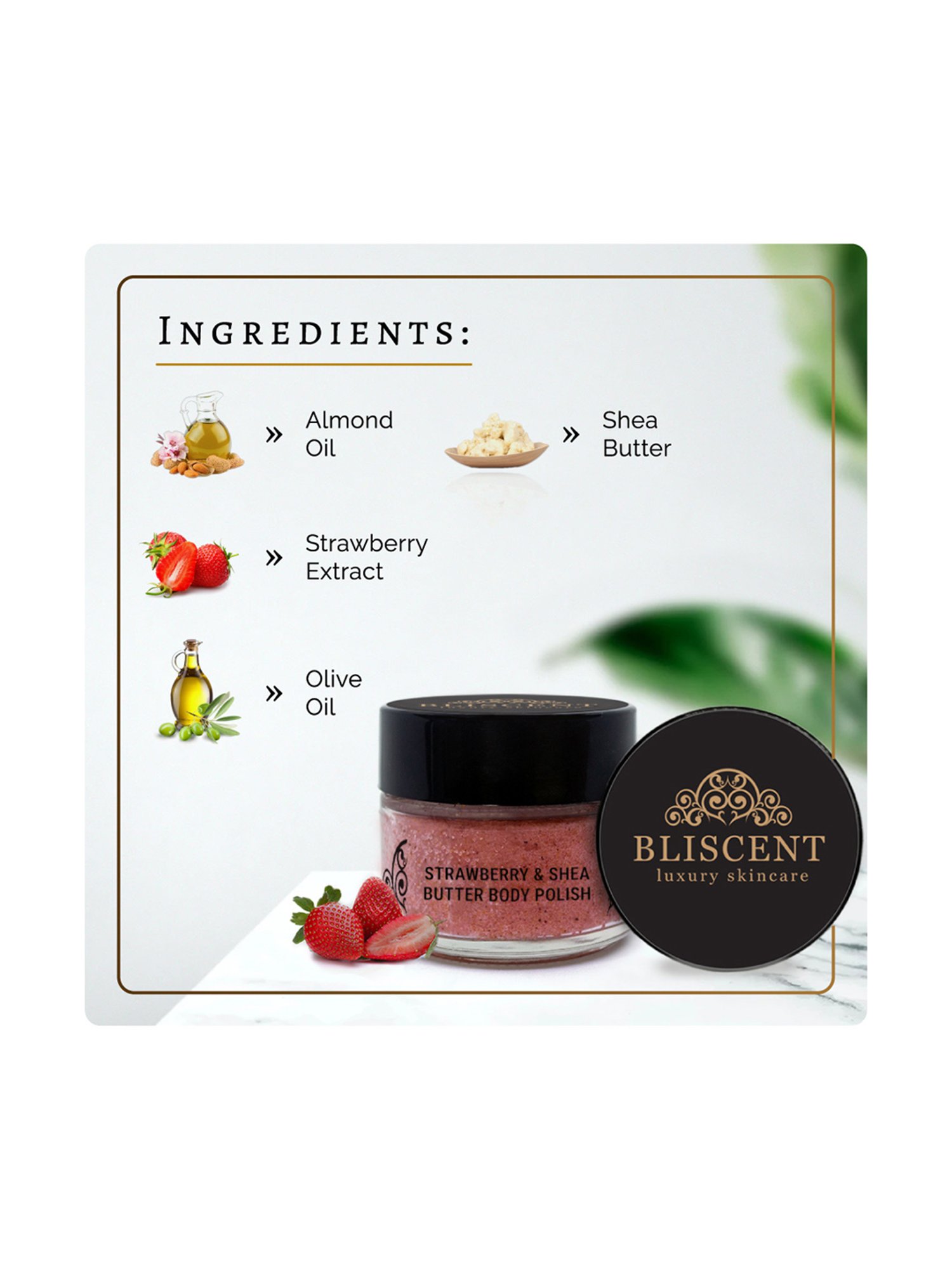 Bliscent Pink Strawberry & Shea Butter Body Polish - 100 gm