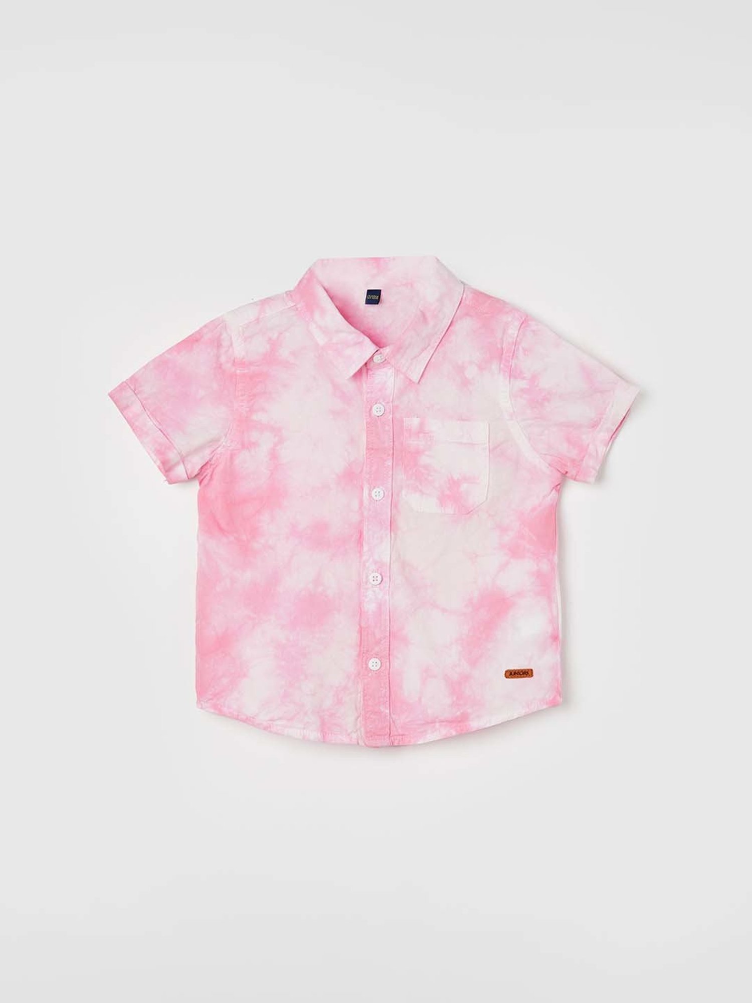 Juniors by Lifestyle Pink & White Cotton Over Dyed Shirt