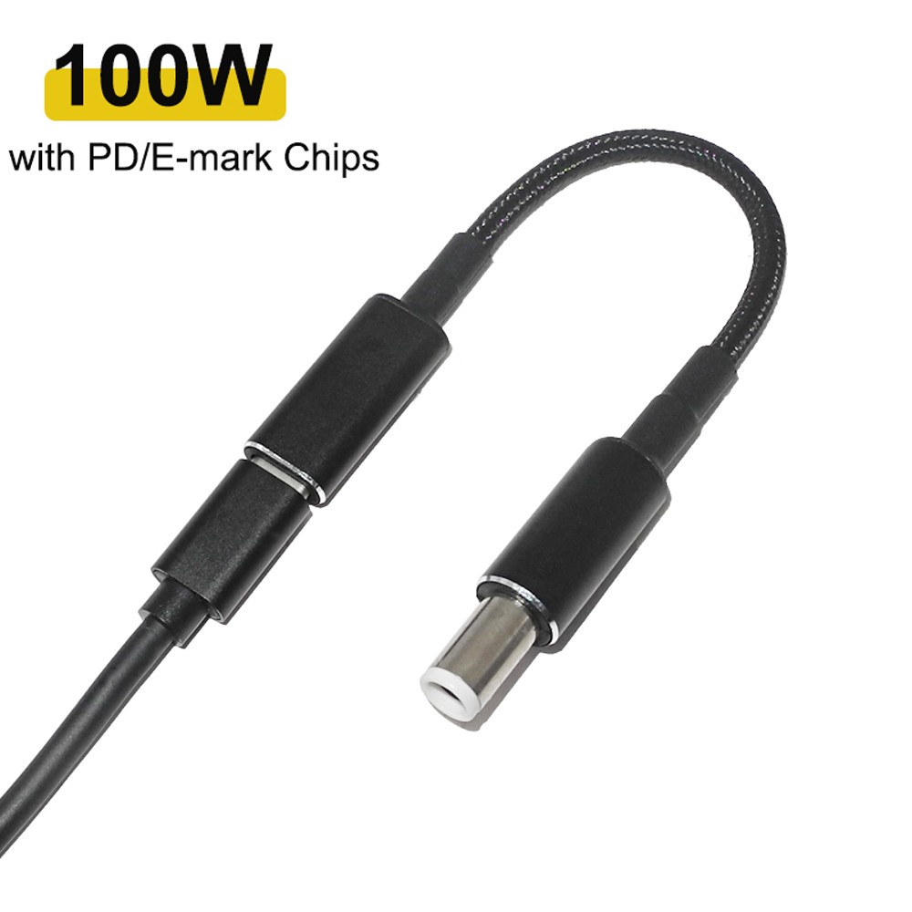 100W USB-C Type C Female to 7.4x5.0mm PD Charger Power Cable for Dell 90W or below Laptops