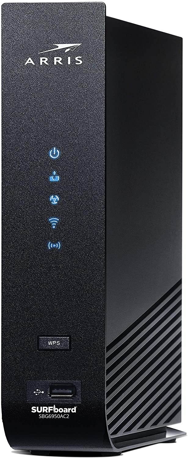 Arris SURFboard (16x4) Docsis 3.0 Cable Modem Plus AC1900 Dual Band Wi-Fi Router, Certified for Xfinity, Spectrum, Cox & More (SBG6950AC2),Black