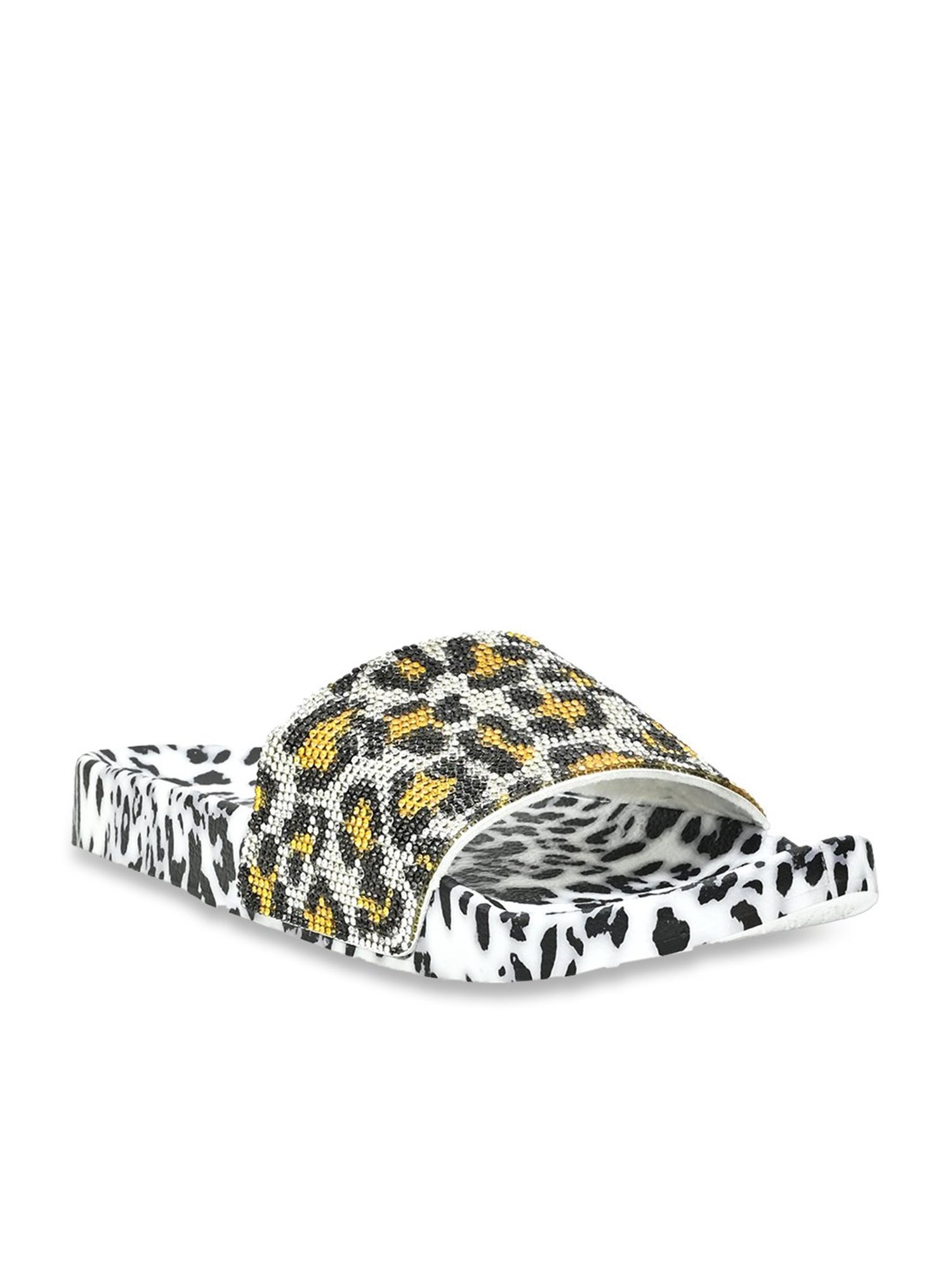 Jove Women's White & Black Slides