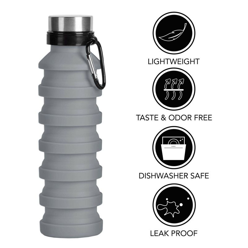 Brookstone 18.5oz Ridge Collapsible Portable Drinkware - Gray