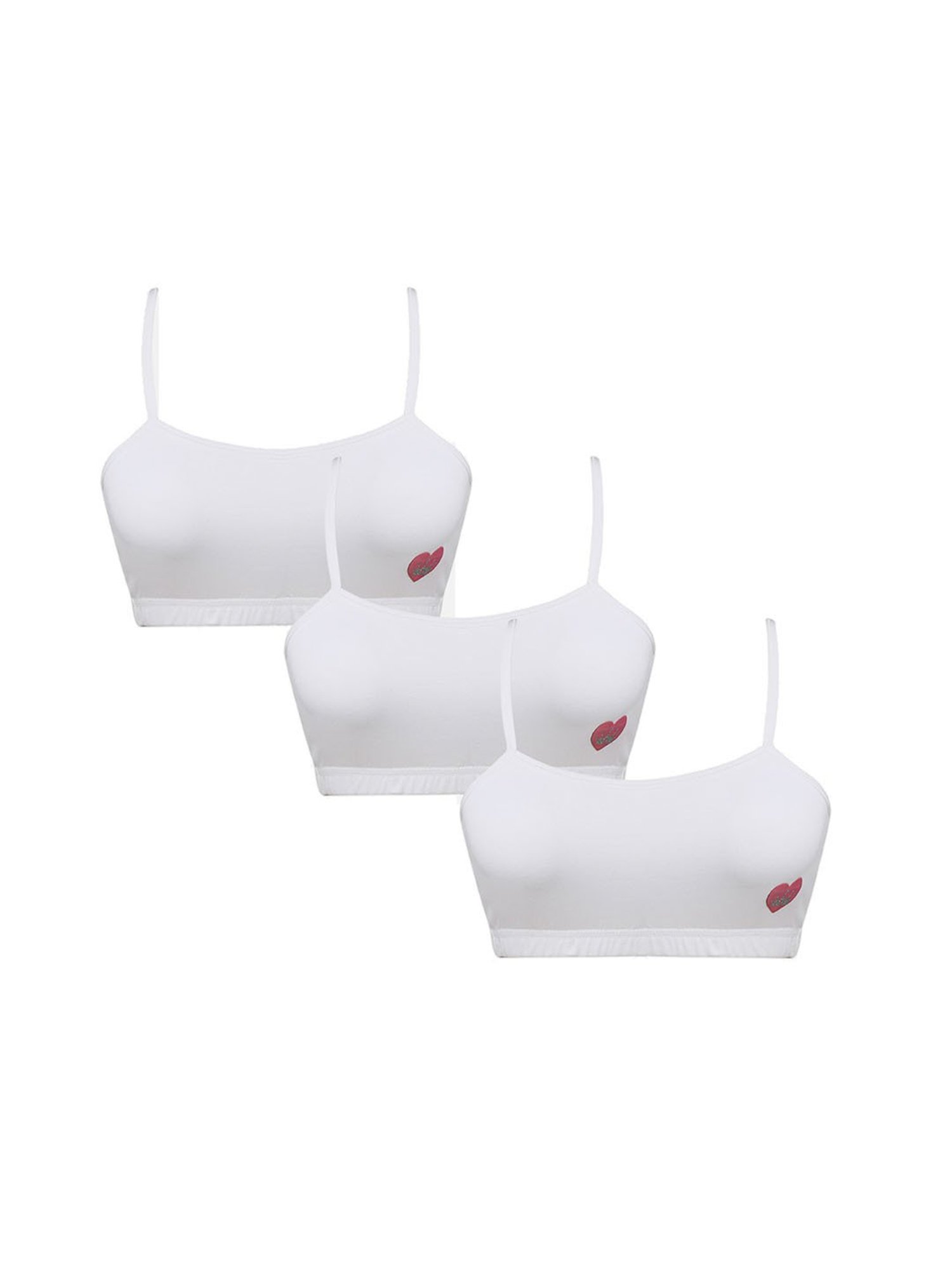 Sillysally Kids Solid White Bra (Pack Of 3)