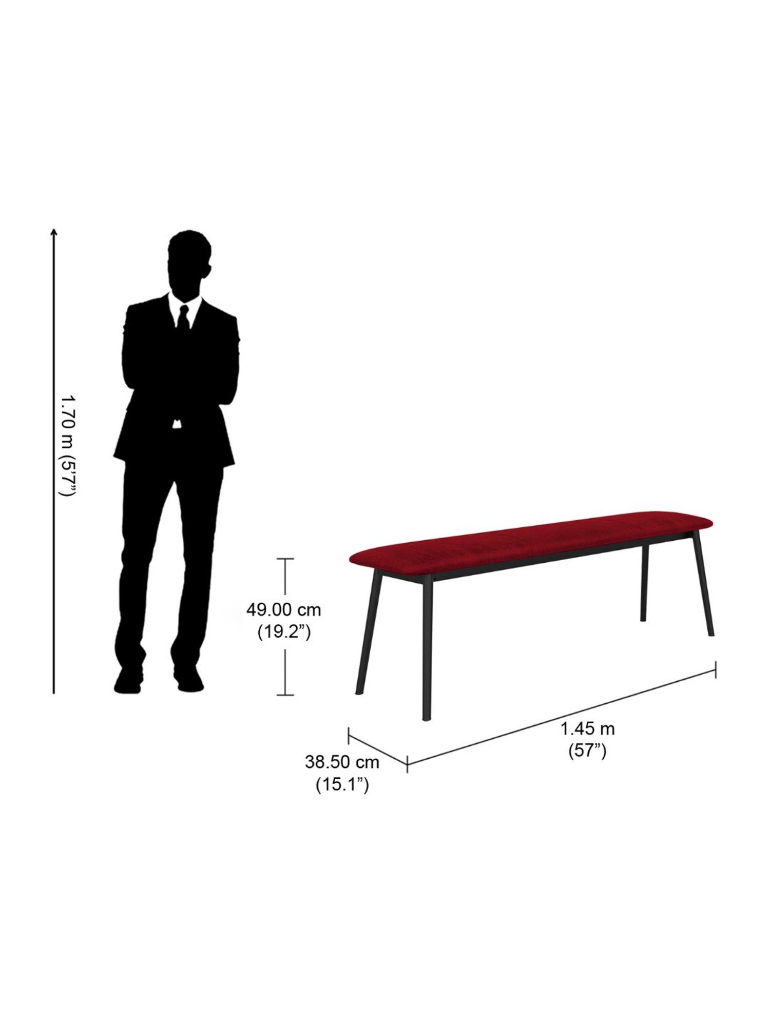 Chumbak Jodhpur Sailor Solid Blue Sheesham Wood Bench