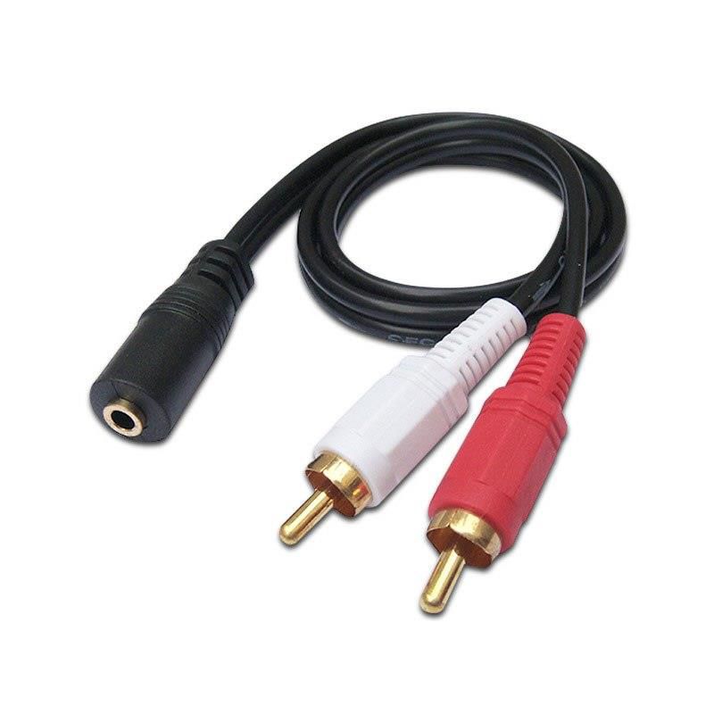 Universal 3.5mm Stereo Audio Female Jack to 2 RCA Male Socket to Headphone 3.5 Y Adapter Cable