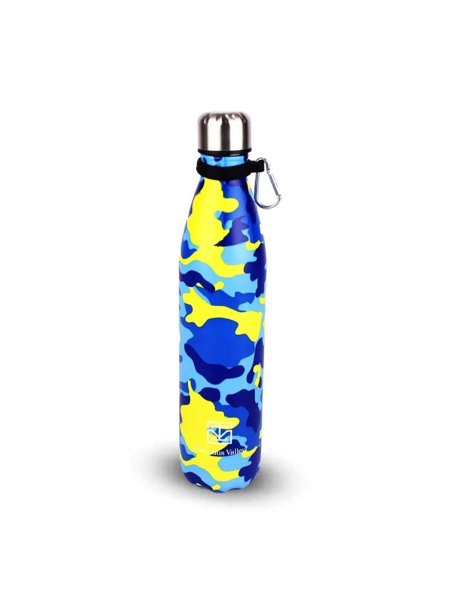 The Indus Valley Yellow & Blue Stainless Steel Vaccum Insulated Water Bottle (1 L)