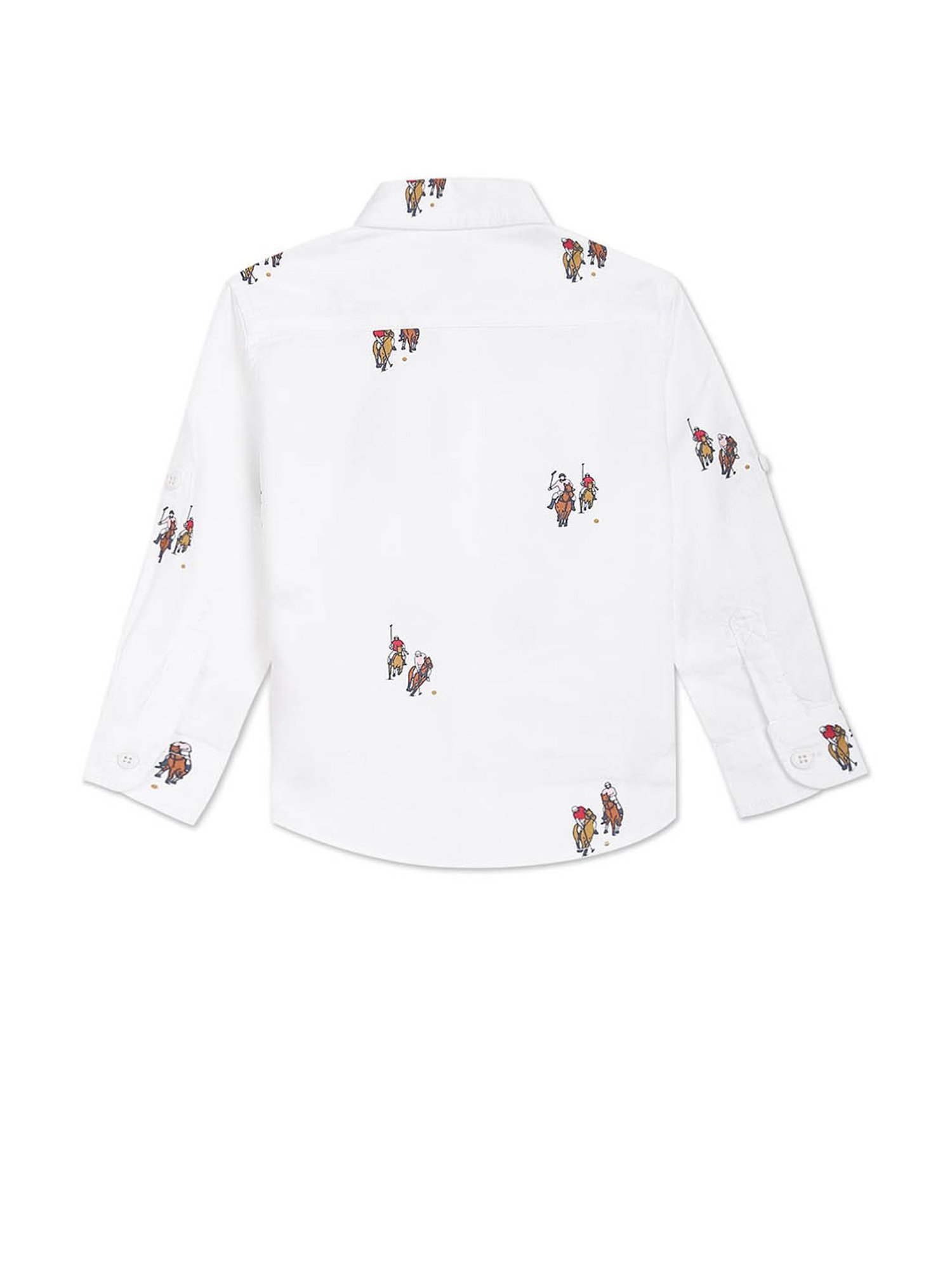 U.S. Polo Assn. Kids White Printed Full Sleeves Shirt