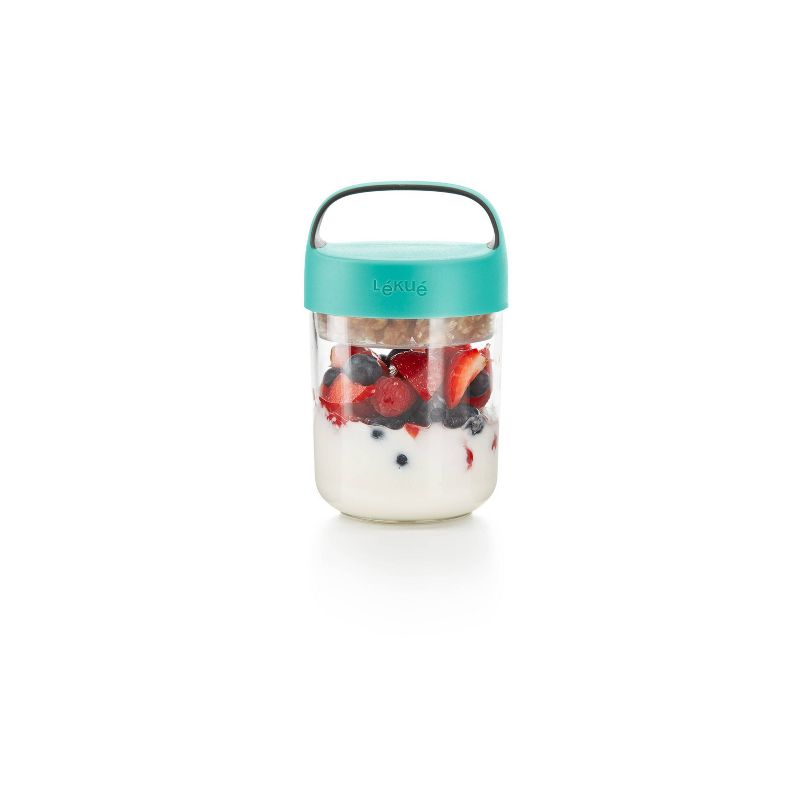 Lekue 14 oz To Go Jar - Turquoise
