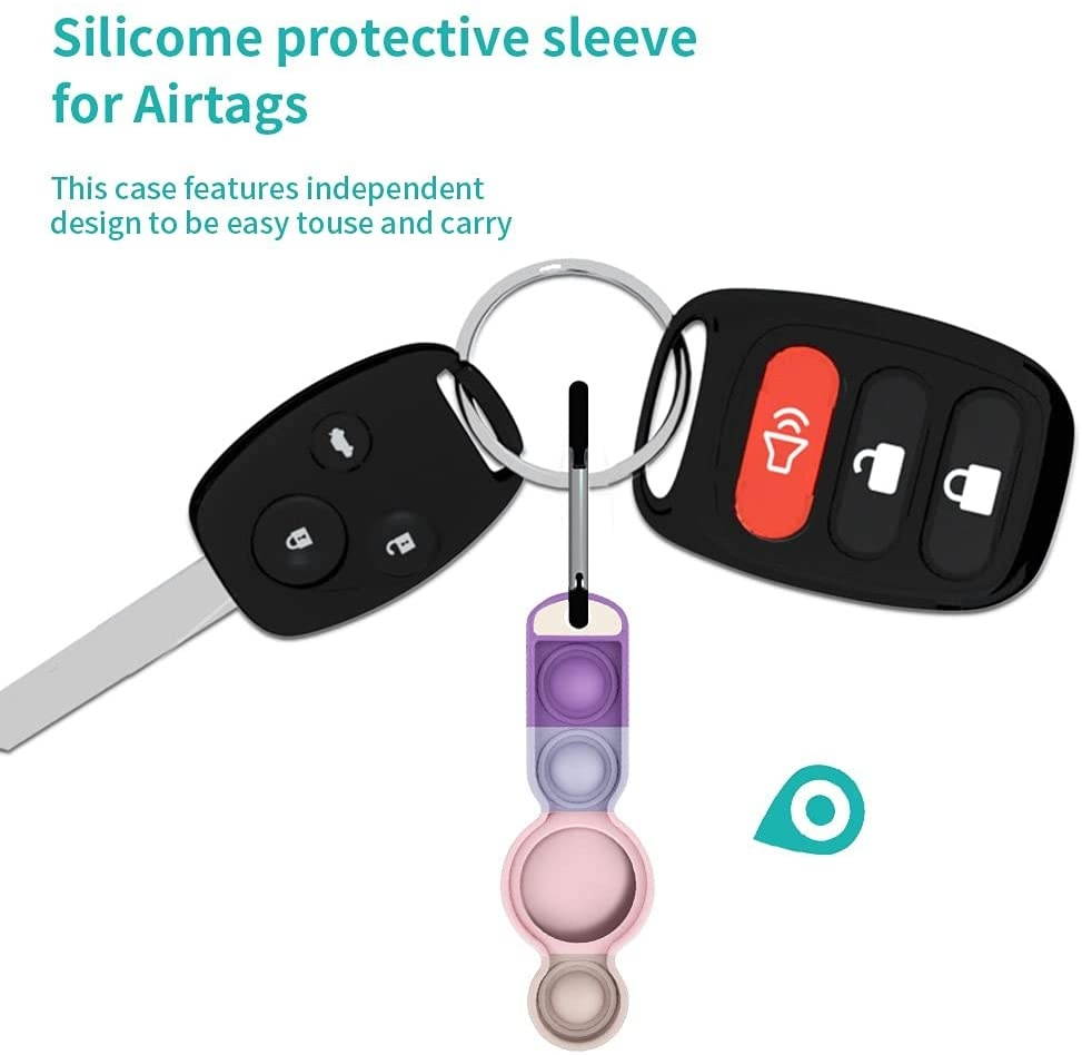 Protective Case for Airtag, Stress Relief Bubble Fidget Sensory Toys, Silicone Fidget Toys, Simple Dimple Fidget Sensory Case for Airtag (G)