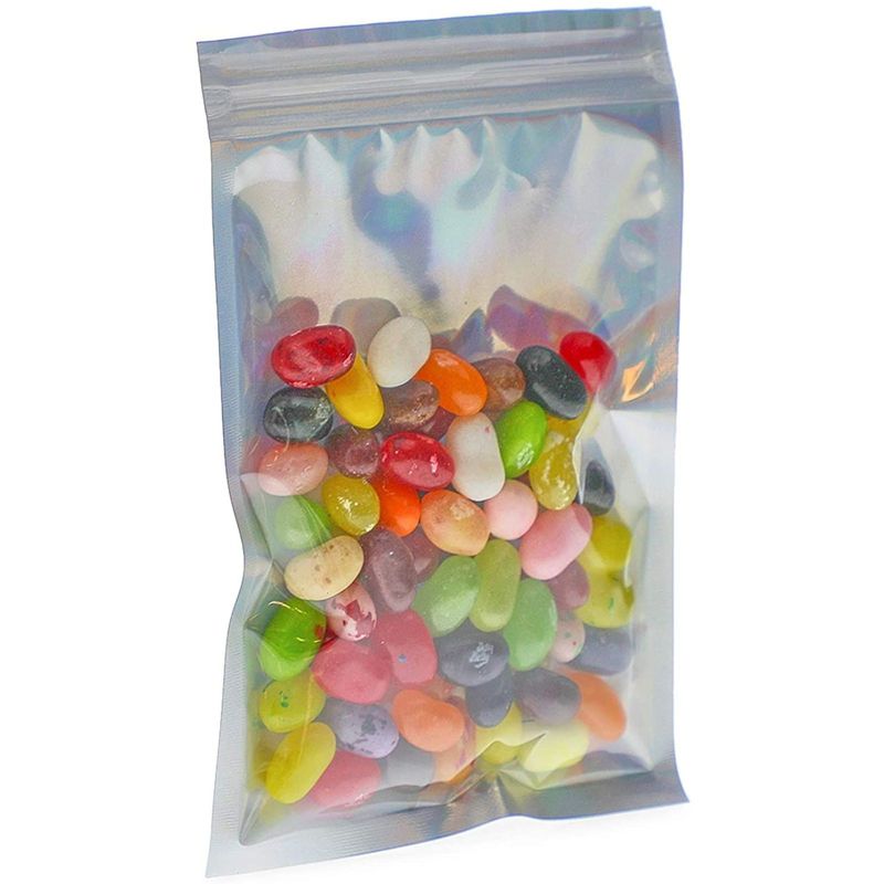 Okuna Outpost Resealable Plastic Bags, Smell Proof Holographic Pouches (4 x 6 In, 100 Pack)