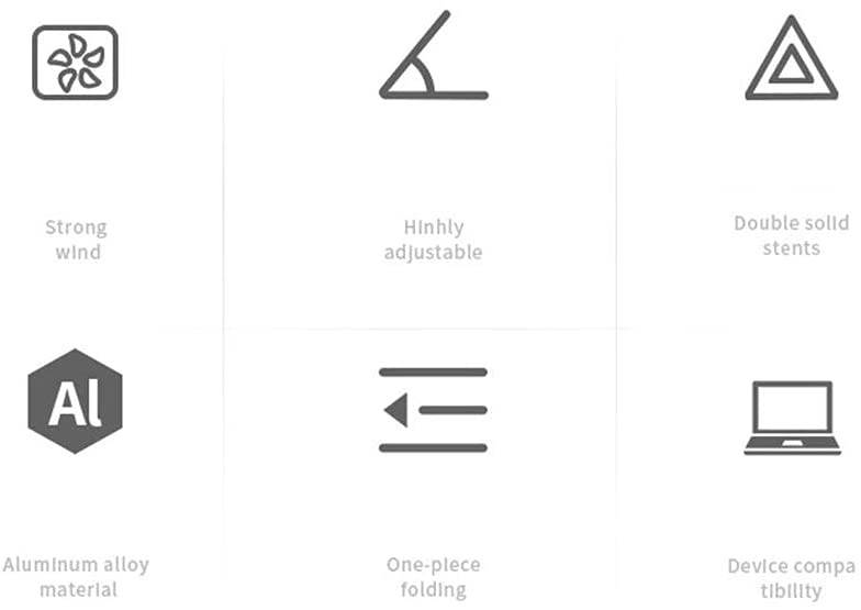 Foldable Aluminum Alloy Stand Portable Notebook Cooler Stand Dual Fan Cooling Double-Layer Computer Stand(Gray)