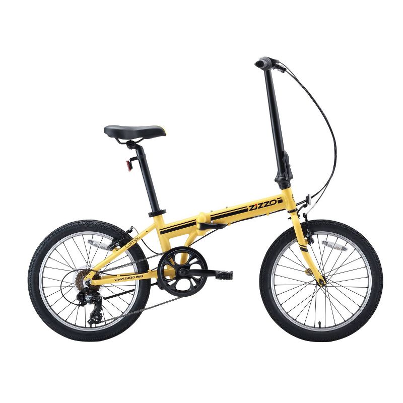 ZiZZO Campo 7-Speed Aluminum 20" Folding Bike - Yellow