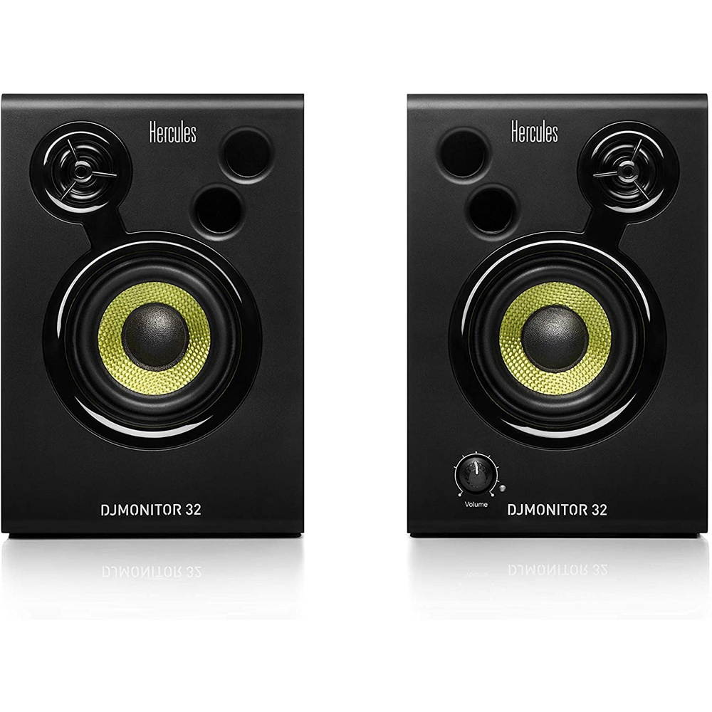 Hercules DJ MONITOR 32 60W Speakers with 3" Woofer, Pair w/ Warranty Bundle