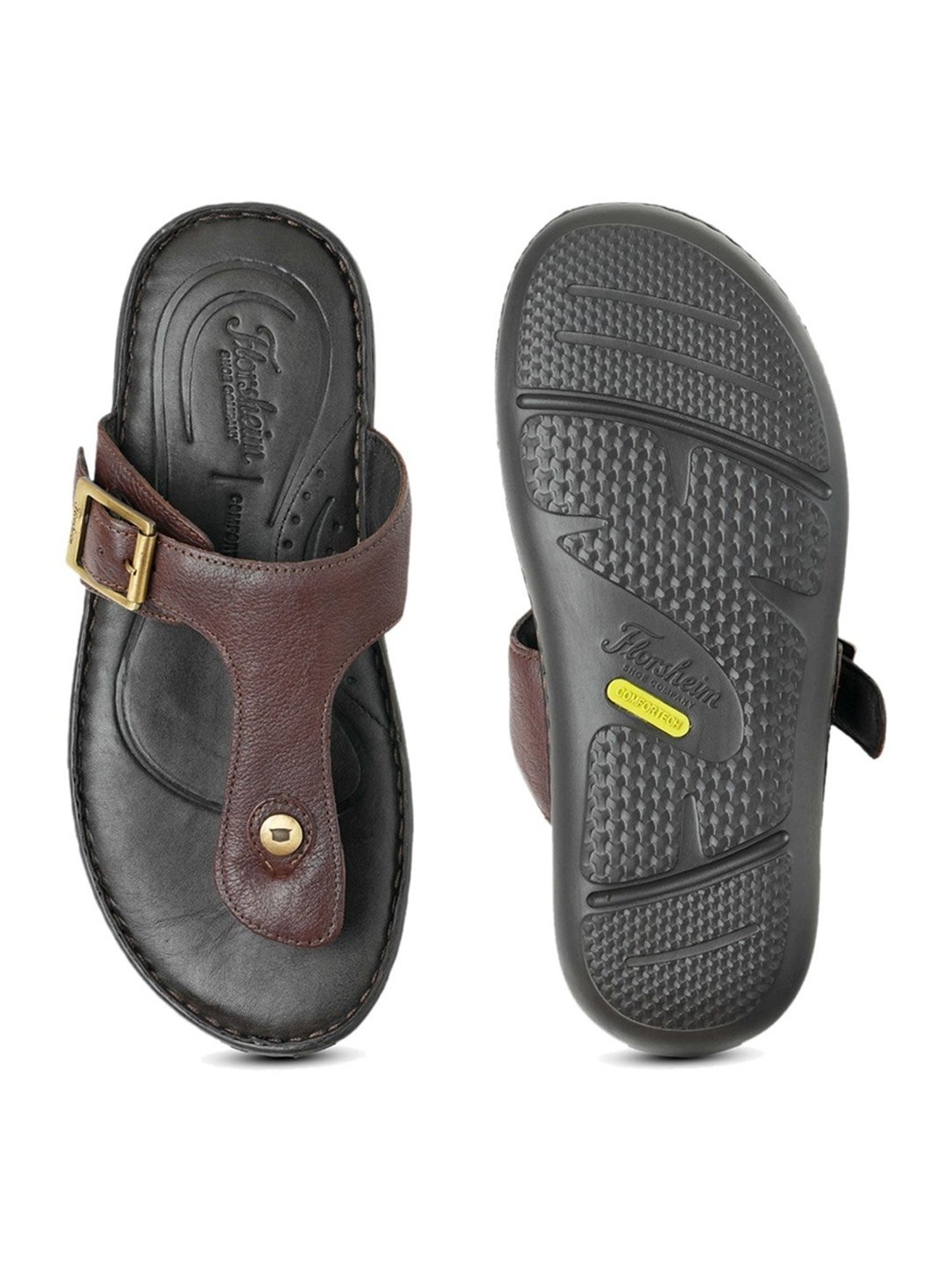 Florsheim Men's Brown T-Strap Sandals