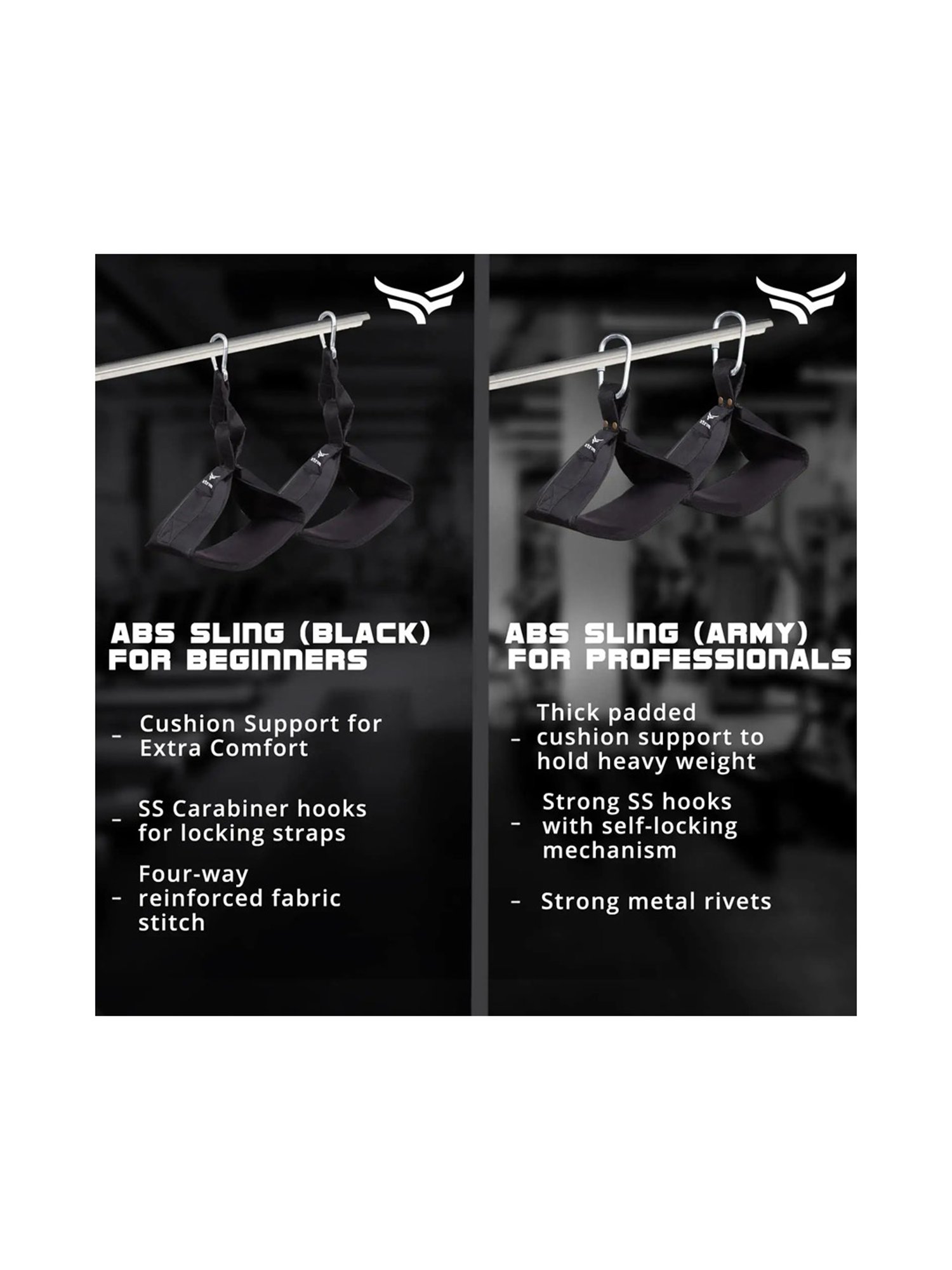 Xtrim Nylon-Padded Abs Sling (Black)