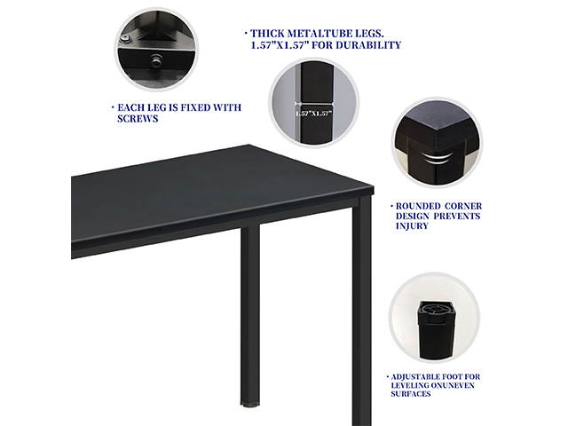 47inch Computer Desk Game Desk MDF And Metal Multi-function Table For Dining and Living Room,Modern Minimalistic Style, Solid Sturdy Table,Brown,GT93