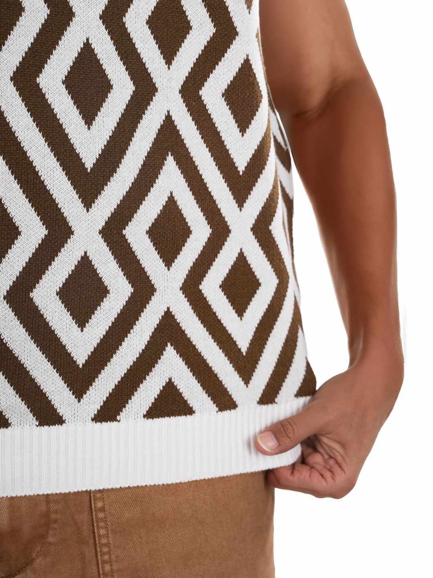 Celio* Olive Regular Fit Printed Sweater