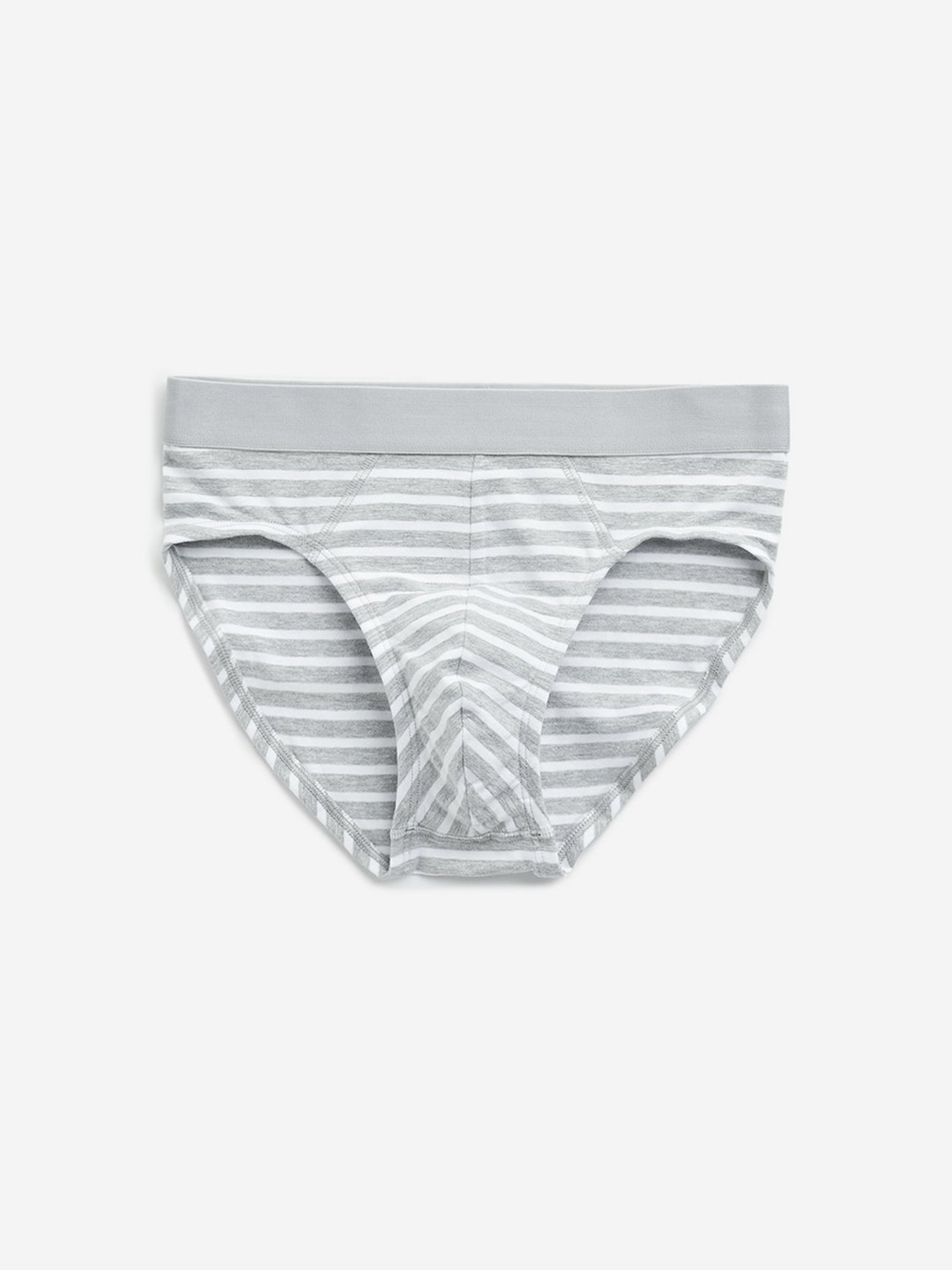 WES Lounge by Westside Black Striped Cotton Blend Briefs - Pack of 3