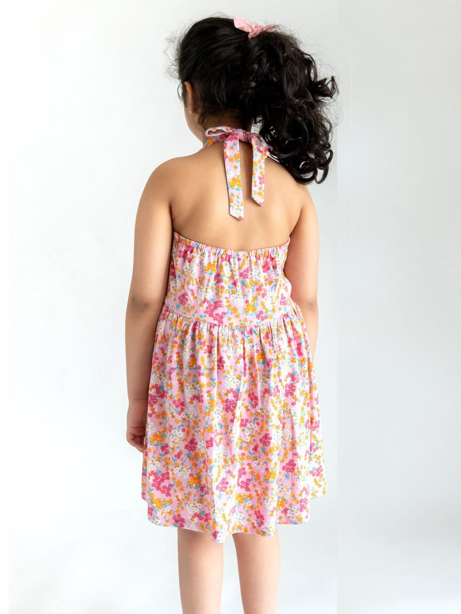 Campana Kids Multicolor Rayon Floral Print Dress