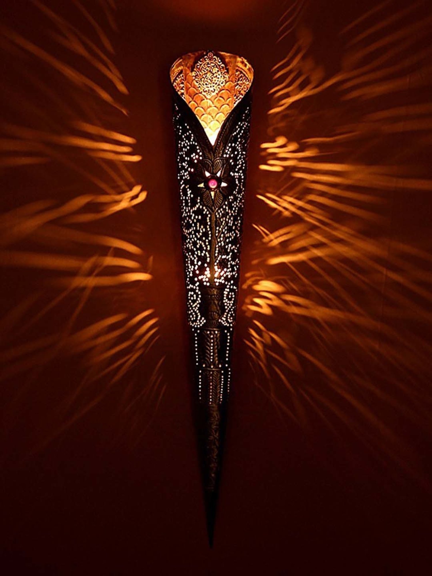 Fos Lighting 'Torch' Golden Brass Mashal Wall Sconce Light - Set of 1