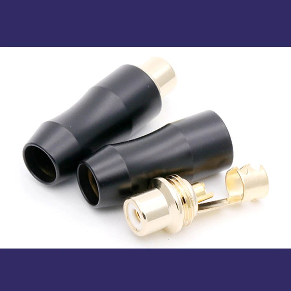 2Pcs/1Pair New arrival Gold Plated RCA Connector RCA female jack adapter Video/Audio Wire Connector Support 6mm Cable blue&red