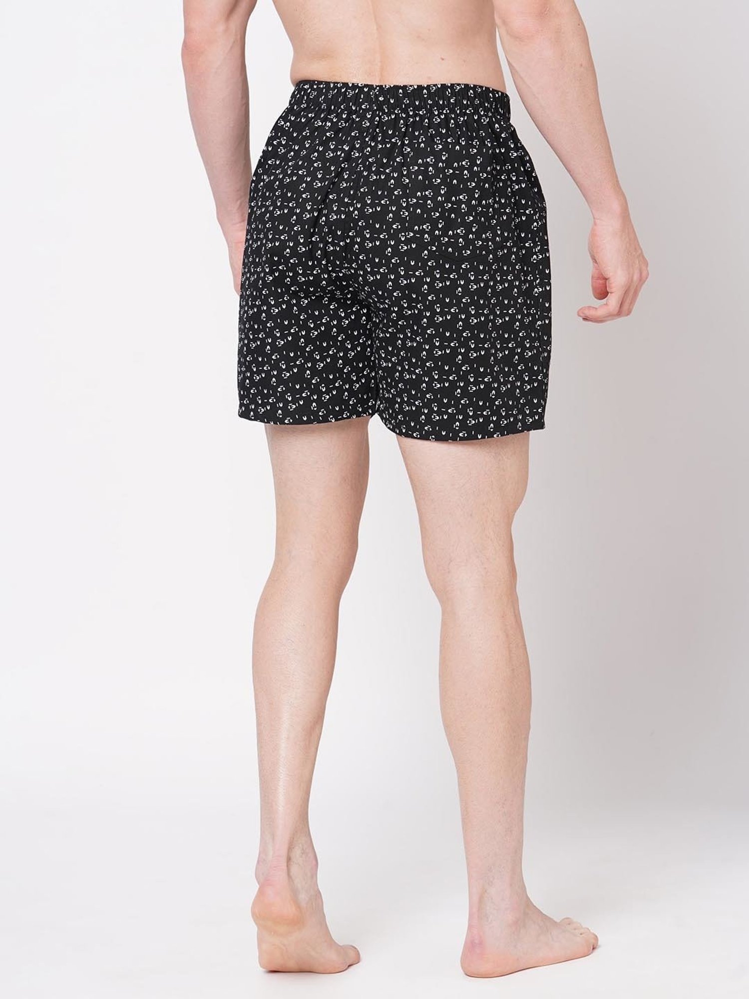 Fitz Black Printed Cotton Boxers