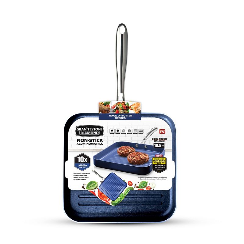 Granitestone Blue 10.5" Square Grill Pan