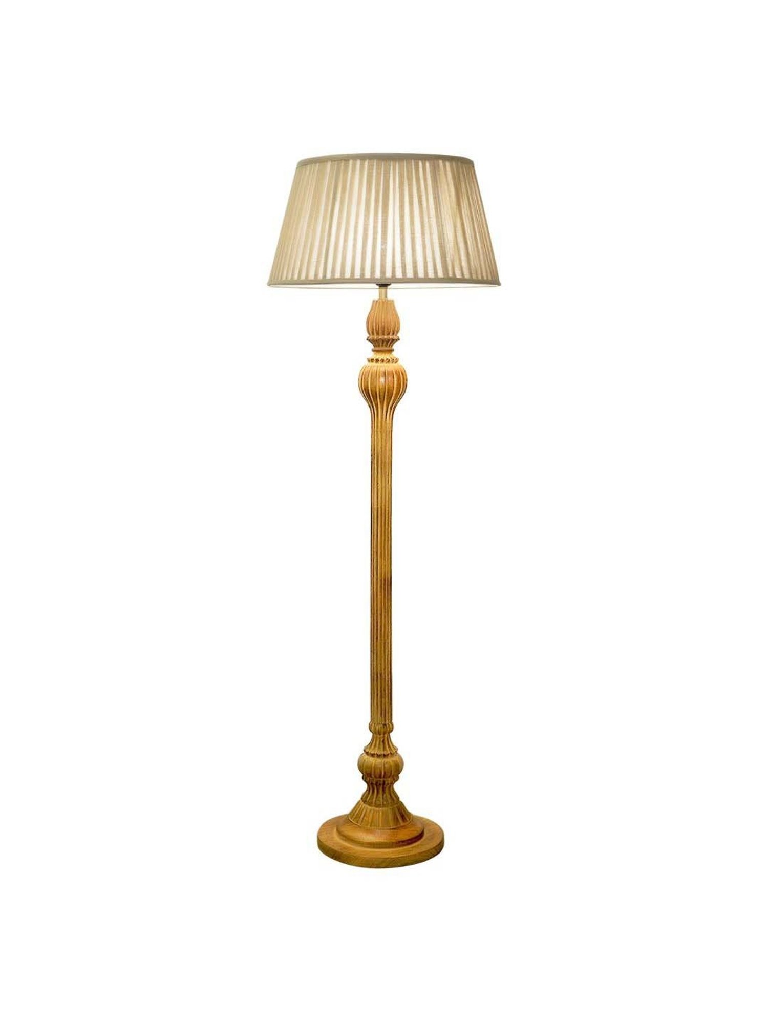 Kapoor E Illuminations Sober Brown Wood Single Light Floor Lamp