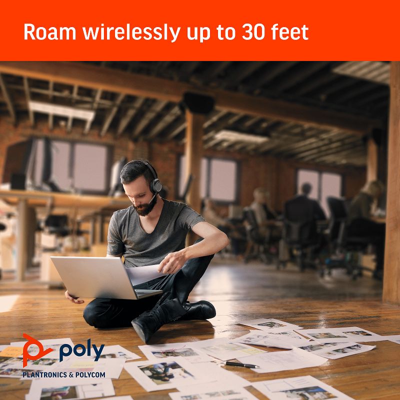 Plantronics Voyager Focus UC Headset B825m for Microsoft with a Charge Stand - Dual Ear (Stereo) Headset - Microsoft Teams Certified Version - Plantronics a Poly Company