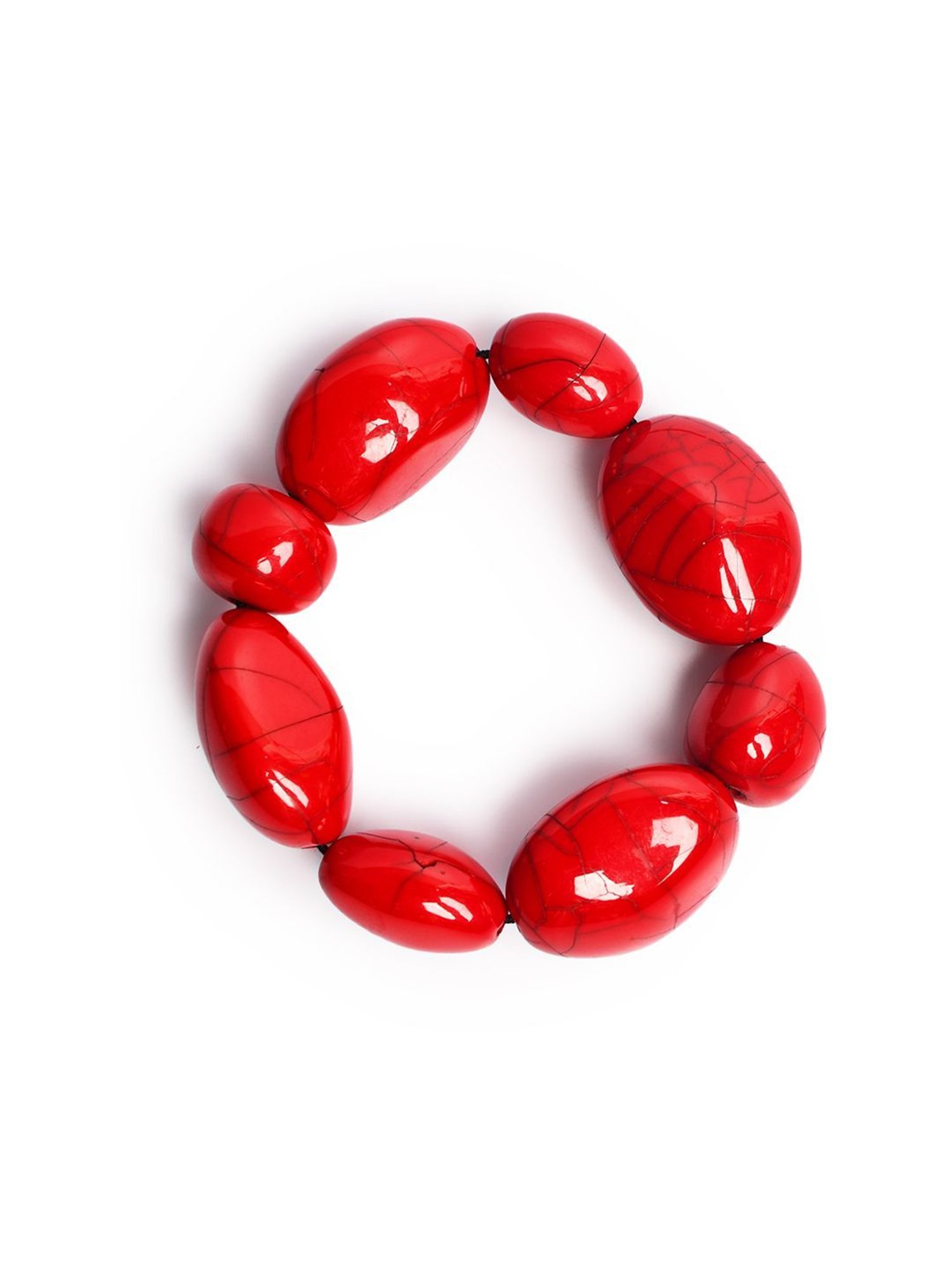 IMLI STREET Red Artificial Stone Stretchable Bracelet for Women