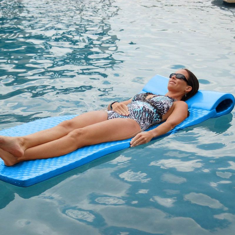 TRC Recreation Super Soft 70 Inch Foam Raft Mat Lounger Pool Float, Bahama Blue