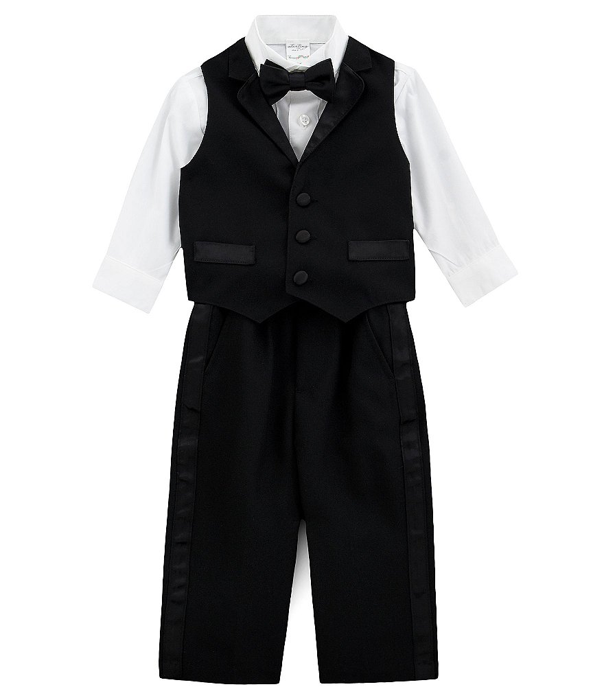 Edgehill Collection Baby Boys Newborn-9 Months Shirt & Cross Shortall Christening Set