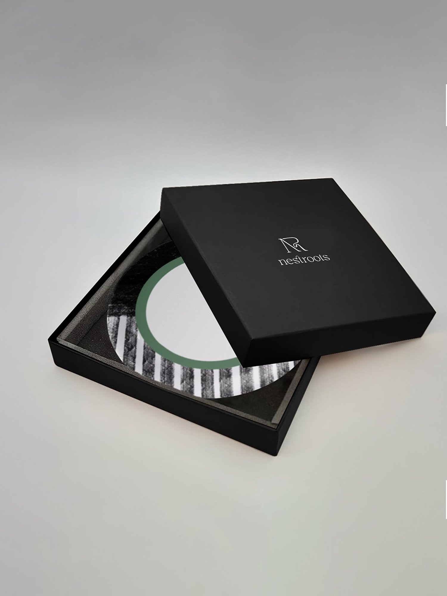 Nestroots Intertwined Lines White & Black Porcelain&iquest;Decorative Wall Plate