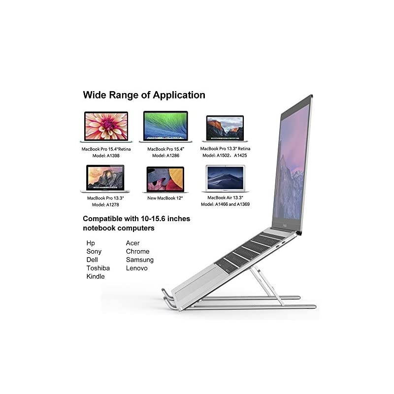 Laptop Stand Portable MacBook Stand Foldable Aluminum Alloy Ventilated Notebook Riser Adjustable Six EyeLevel Ergonomic Laptop Riser for 10156 Notebook Thinkpad Tablet