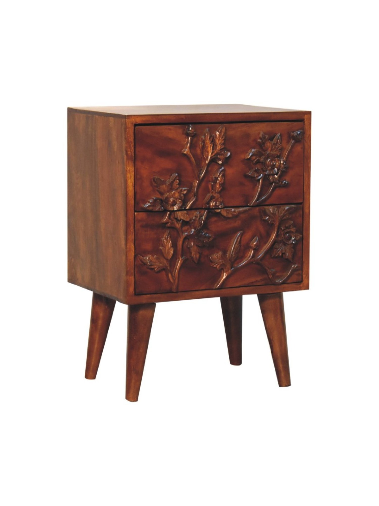 Sleepyhead Ally Teak Brown Sheesham Wood Bedside Table