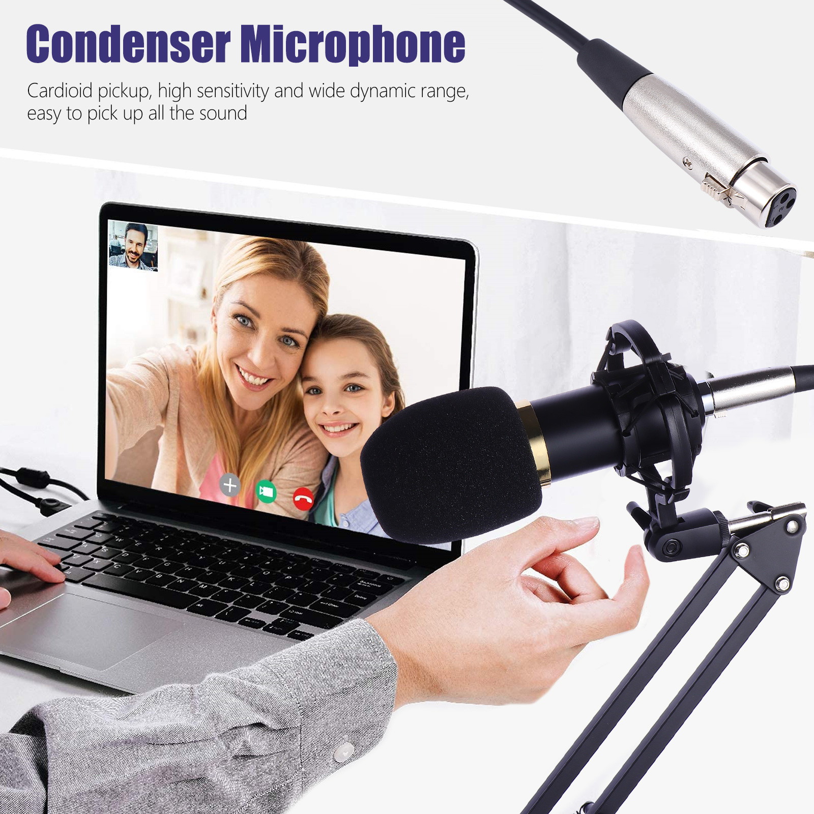 gold--BM800 Professional Suspension Microphone Kit Studio Live Stream Broadcasting Recording Condenser Microphone Set