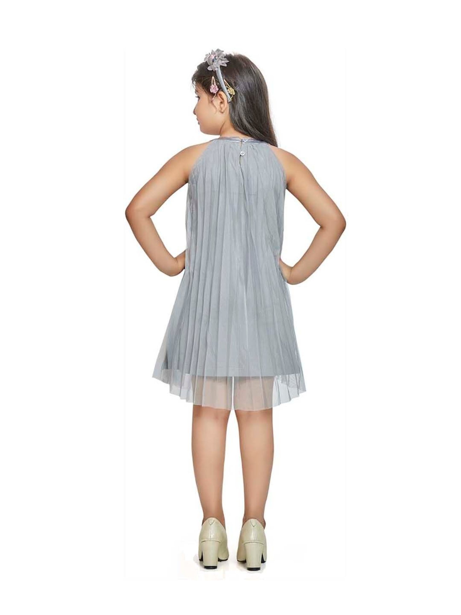 Peppermint Kids Grey Sequence Dress