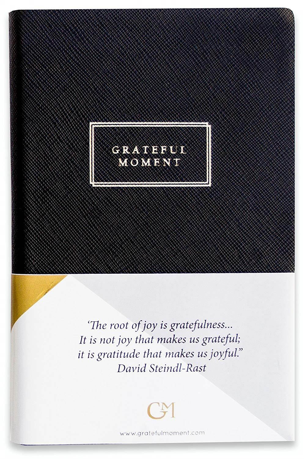 GRATEFUL MOMENT JOURNAL - Best Daily & Monthly 2018 Planner Full of Inspirational Quotes - Boost Productivity, Self Awareness and Gratitude - Undated Compact Portable Organizer (Black ~ 4.5 x 7)