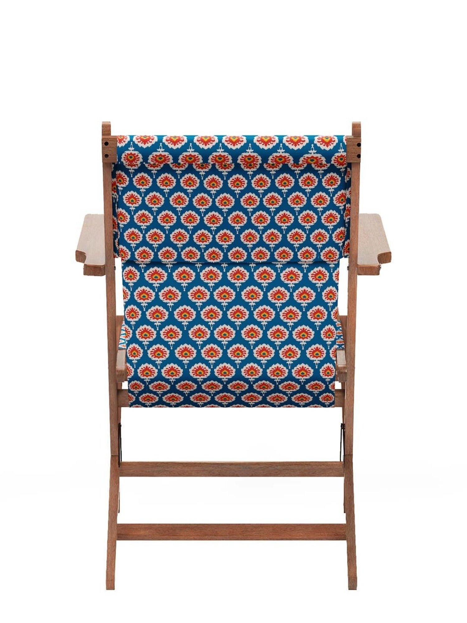 Chumbak Bistro Ikat Green Wood Folding Chair