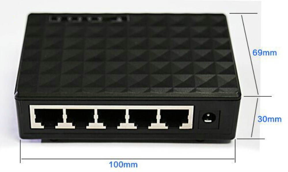 10/100Mbps 5 Ports Fast Ethernet LAN RJ45 Vlan Network Switch Switcher Hub Desktop PC