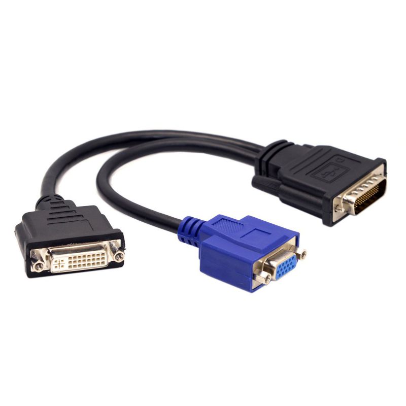 CableDeconn DMS 59 Pin VGA DVI Cable, DMS 59 Pin Male to DVI VGA Female Dual Monitor Extension Cable Adapter for LHF Graphics Card (dus 59 pin Dual vga+dvi)