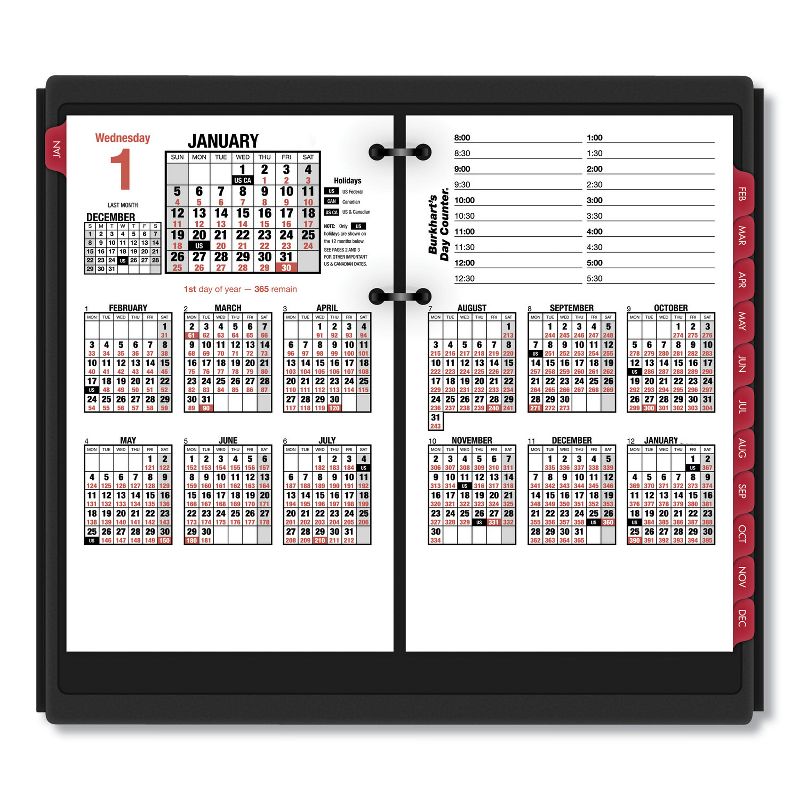 AT-A-GLANCE Burkhart's Day Counter Desk Calendar Refill 4 1/2 x 7 3/8 White 2020 E71250