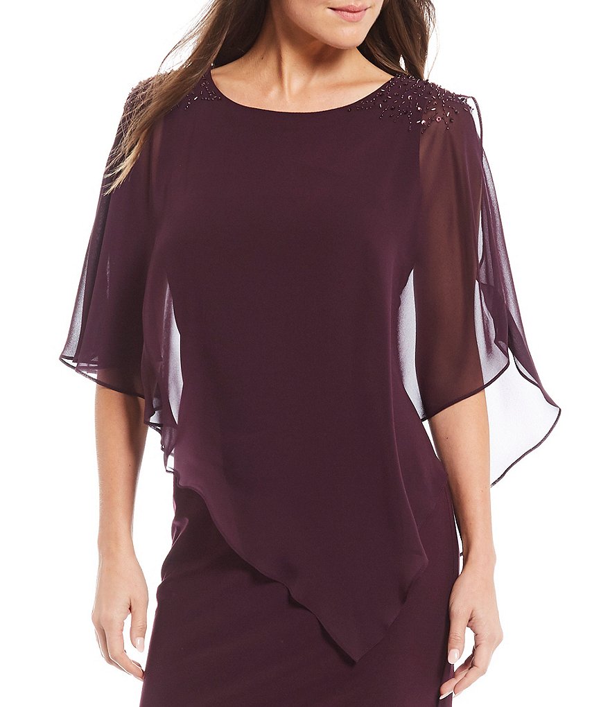 Marina Sequin Lace Round Neck 3/4 Sleeve Sheath Dress