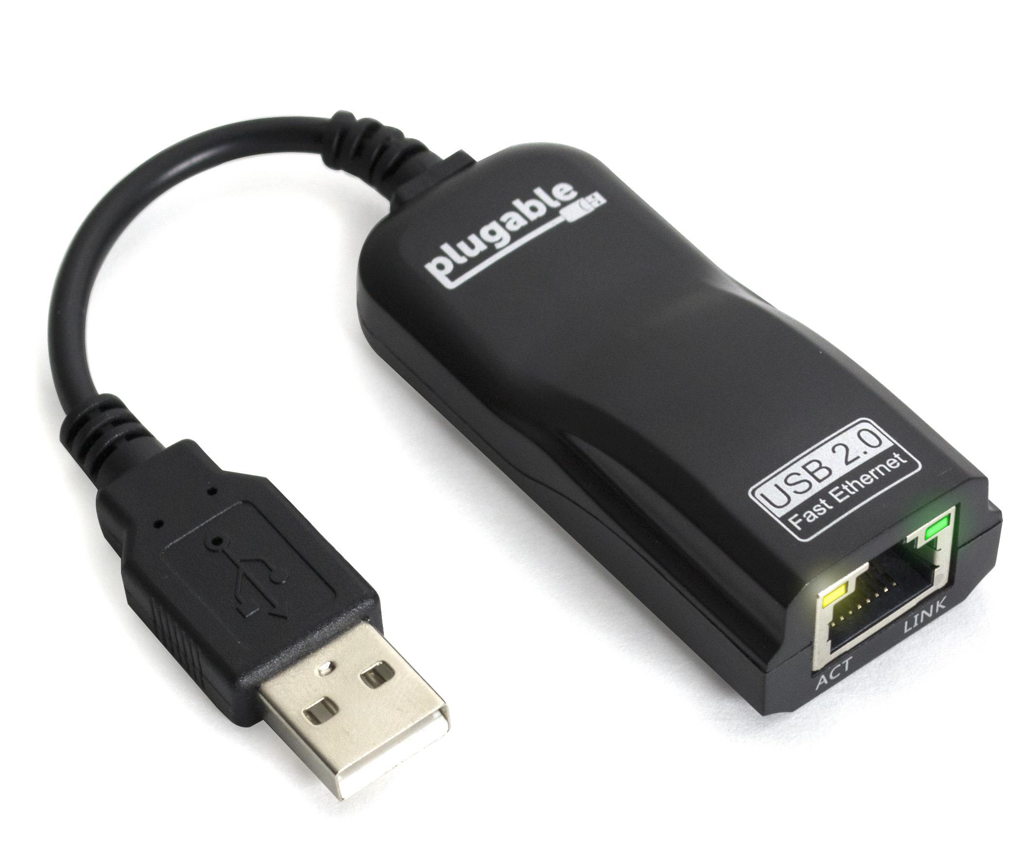 Plugable USB 2.0 to Ethernet Fast 10/100 LAN Wired Network Adapter Compatible with Chromebook, Windows, Linux