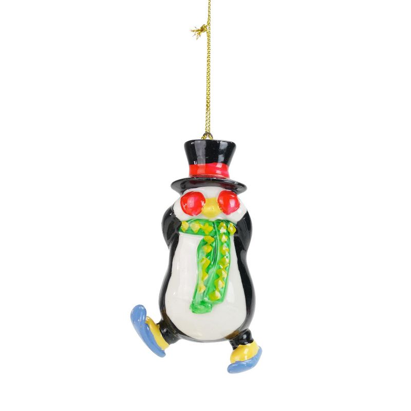 Kurt S. Adler 3.5" Skiing Penguin Christmas Ornament - Black/White