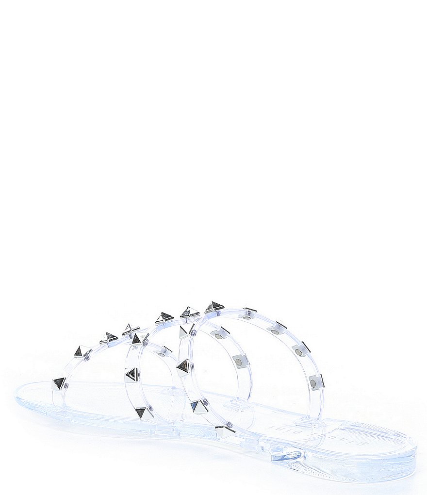 Gianni Bini Tiphany Clear Triple Band Studded Jelly Slides