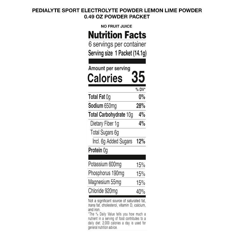 Pedialyte Sport Electrolyte Powder - Lemon Lime - 6ct/2.94oz