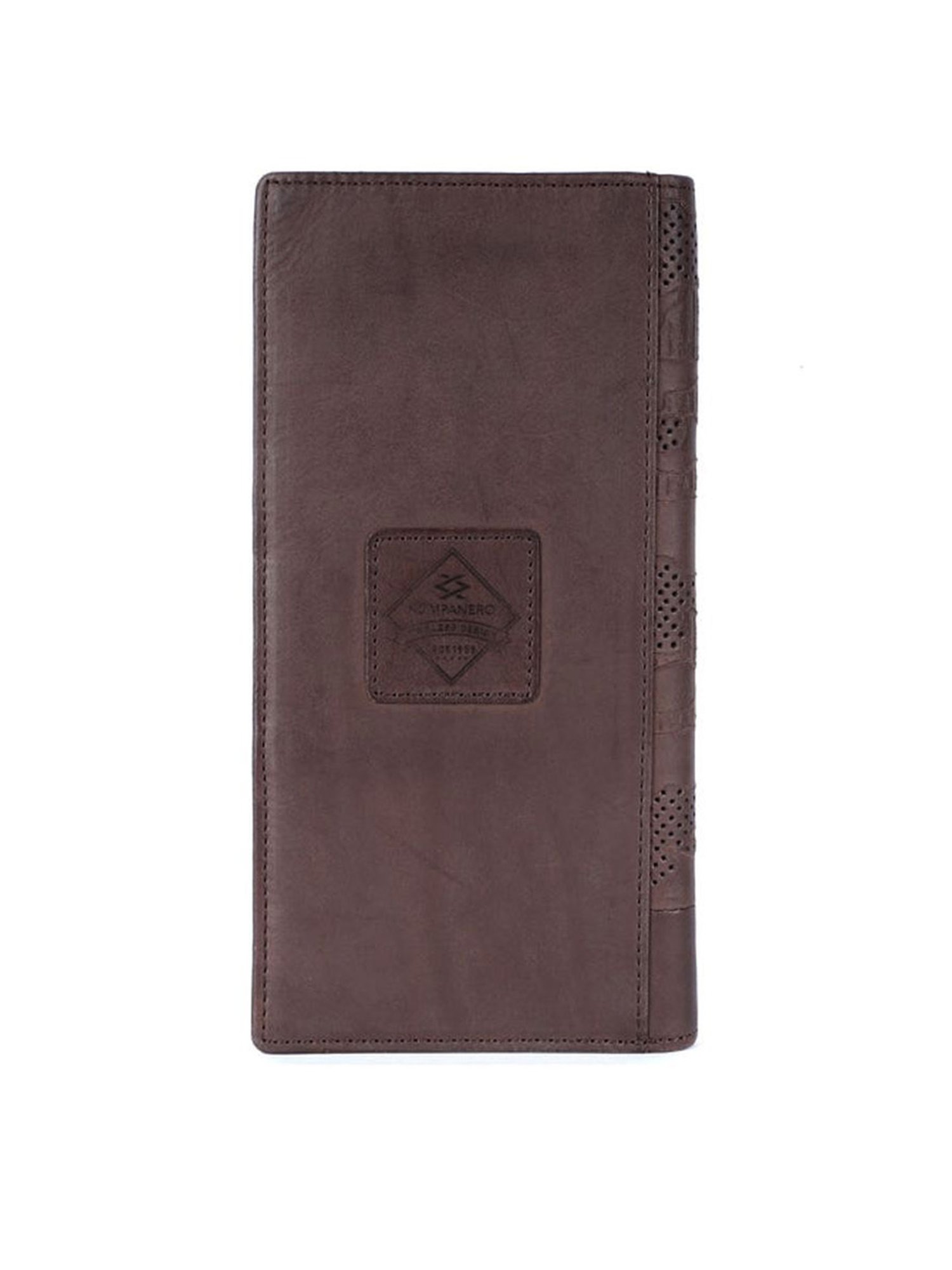 KOMPANERO Garrison Dark Brown Leather Textured Bi-Fold Wallet