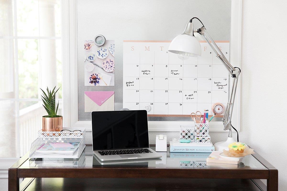Blu Monaco White Desk Organizer - 5 Piece Interlocking Desk Accessories Set - Paper - Document Tray, Pen Cup, 3 Assorted Accessory Trays