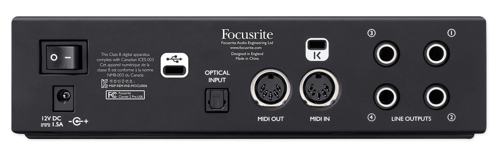 Focusrite Clarett 2Pre USB Audio Recording Interface-2 Mic Preamps+Vocal Shield